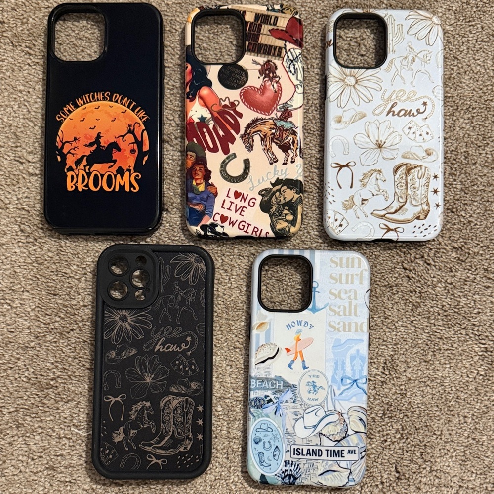 IPhone 12 Pro Max Western/horse phone cases lot of 5